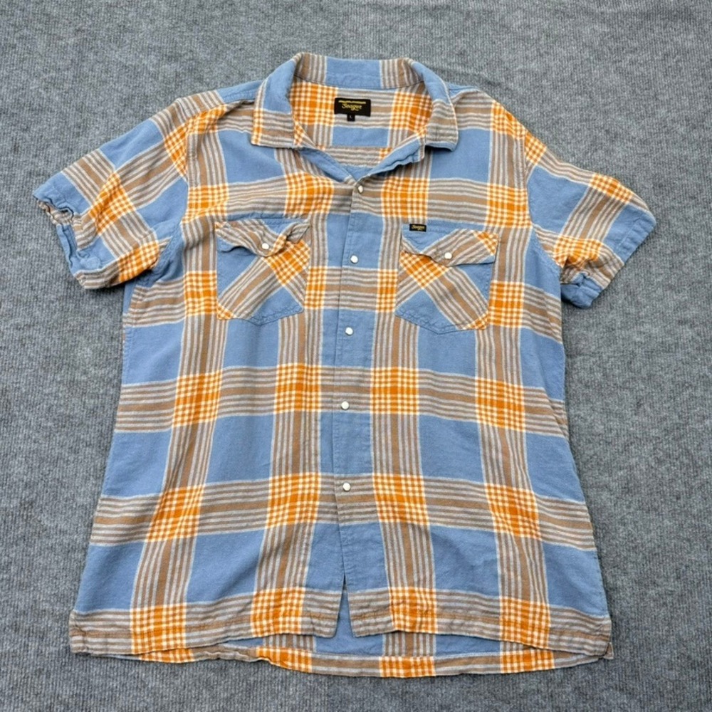 Seager Workwear Plaid Button Down Shirt Men L Western Gorpcore Retro Cowboy